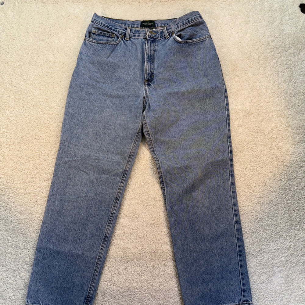 Lauren Jeans‎ Co Ralph Lauren Blue Straight Leg High Rise Denim Jeans Womens 14